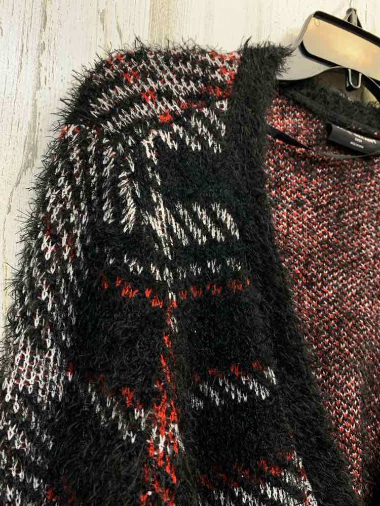 PRE-OWNED LANE BRYANT Tops Size 22/24 BLACK/RED/WHITE Plaid SWEATER Sweater/PLAI