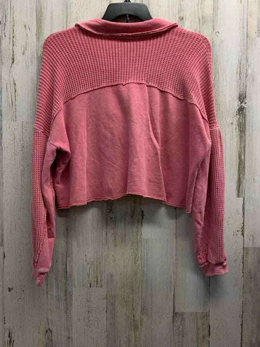 PRE-OWNED J. HER Tops Size S Pink ACID WASH LONG SLEEVES TOP/LONG SLEEVE ACID WA