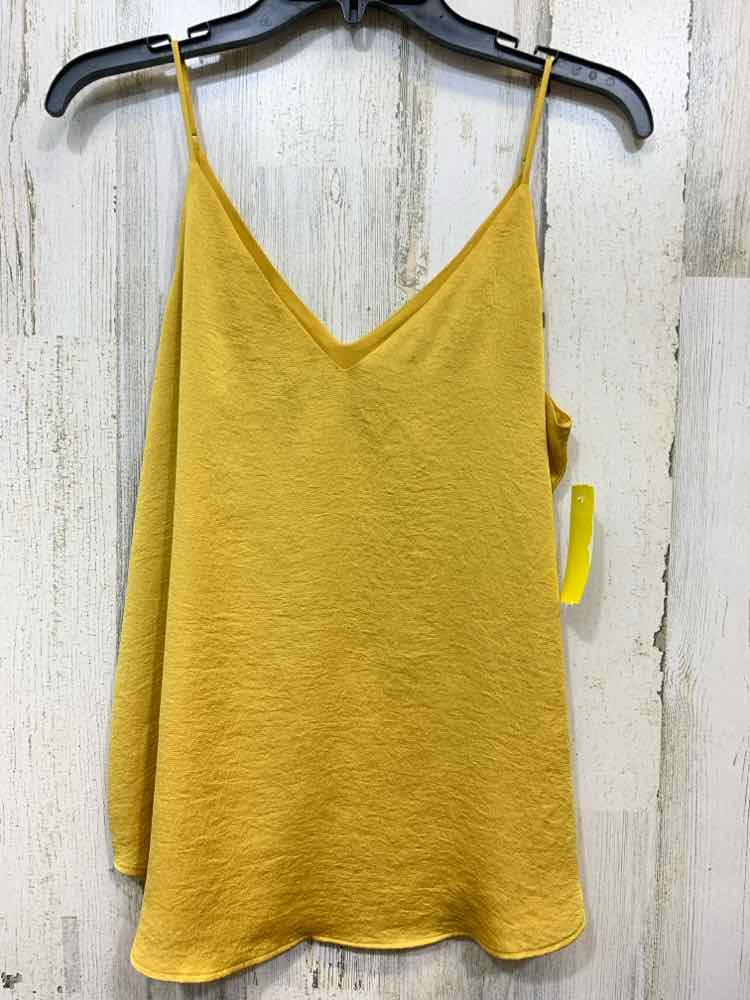 PRE-OWNED EXPRESS Tops Size M Mustard Solid SPAGHETTI STRAP Blouse/FLOWY