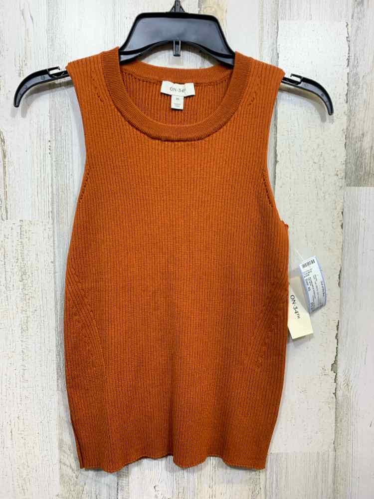 NWT ON 34TH Size XS Tops BRICK Solid SLEEVELESS Blouse
