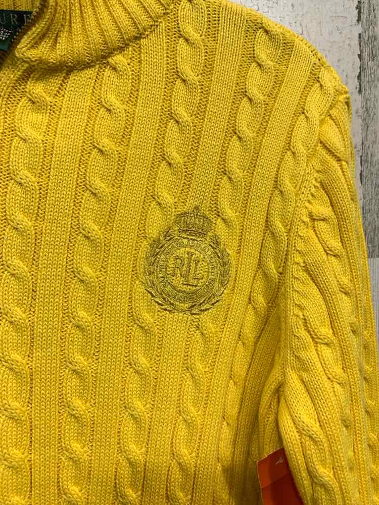 PRE-OWNED LAUREN RALPH LAUREN Tops Size M Yellow HIGH NECK SWEATER