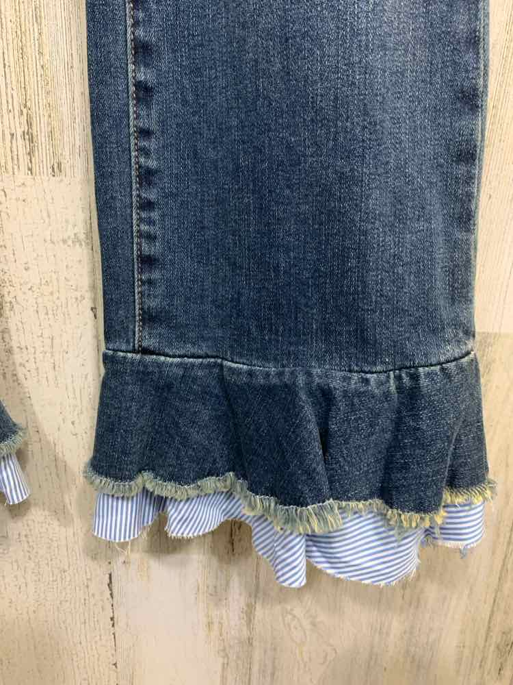 NWT Size 16W WILLIAM RAST/DECORATIVE RUFFLE ANKLE HEM SKINNY CROPPED FLARE PANT