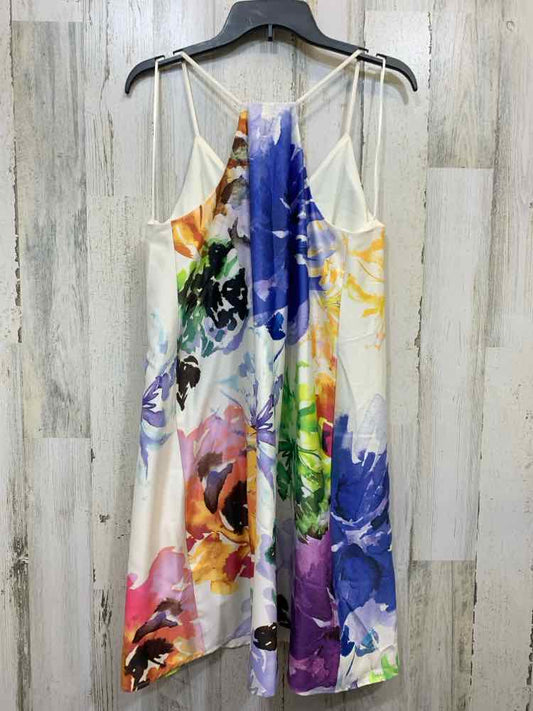 PRE-OWNED NICOLE MILLER Dresses and Skirts Size 6 WHT/BLU/GRN/BRN Floral Dress