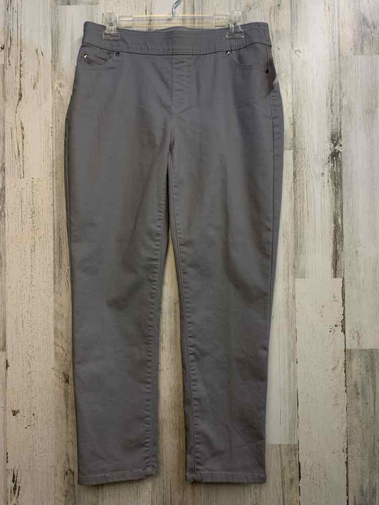 PRE-OWNED Size 8 KIM ROGERS BOTTOMS Gray SLIM LEG Pants/ELASTIC WAIST