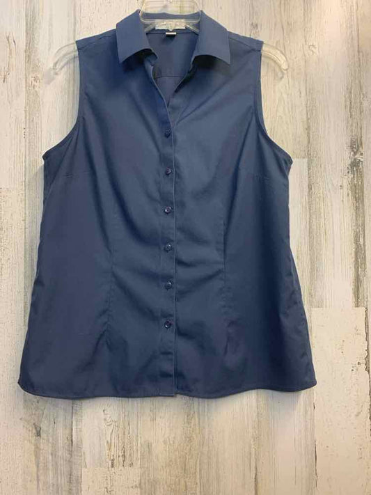 PRE-OWNED COLDWATER CREEK Tops Size M BLUE GRAY Solid SLEEVELESS TOP/BLUE GRAY B