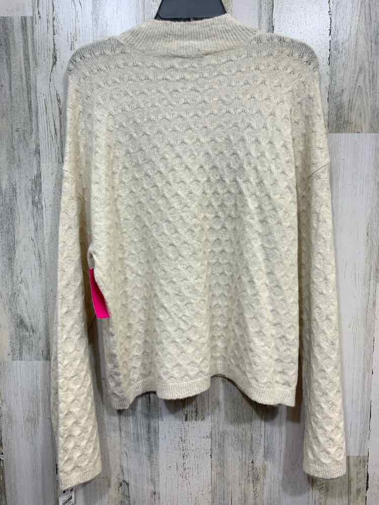 NWT ON 34TH Size M Tops Cream HONEYCOMB LONG SLEEVE/MOCK NECK SWEATER