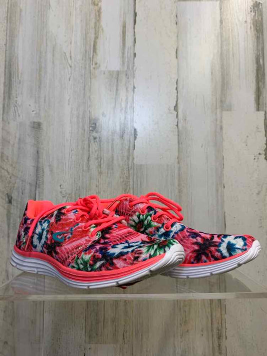 PRE-OWNED GEERS SHOES Shoe Size 8 NEON PINK Floral Shoes