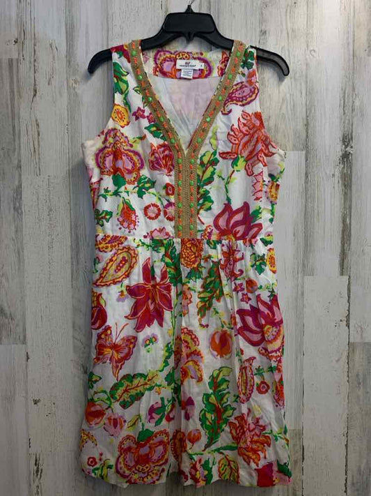 PRE-OWNED VINEYARD VINES Dresses and Skirts Size 8 HT PINK/WHT/ GRN Floral Dress