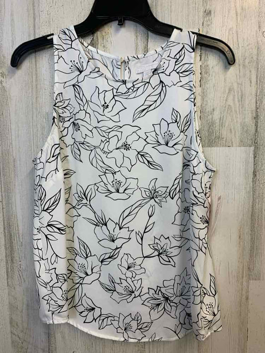 14TH & UNION Tops Size S WHT/BLK Floral SLEEVELESS TOP