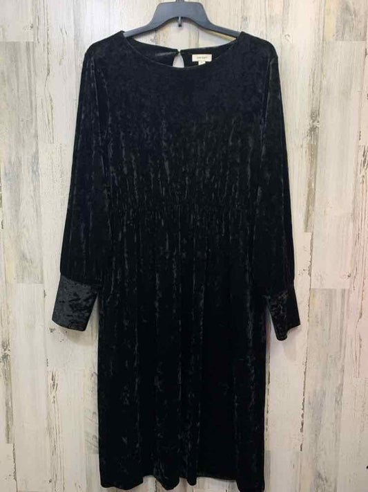 PRE-OWNED ON 34TH PLUS SIZES Size 2X Black Velour LOBSTERS Dress