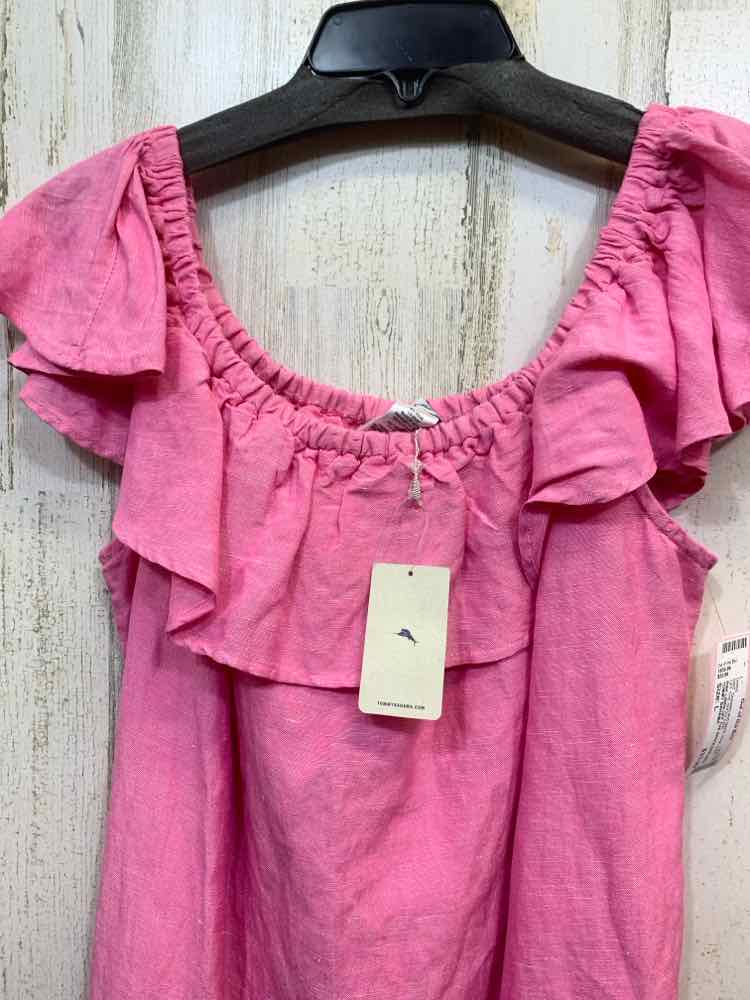 NWT TOMMY BAHAMA Dresses and Skirts Size L Pink Solid OFF THE SHOULDER Dress/PIN
