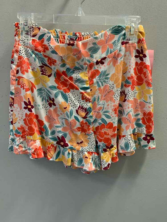 Size S BCBG CRL/ORG/YLW/GRN/WHT Floral Shorts