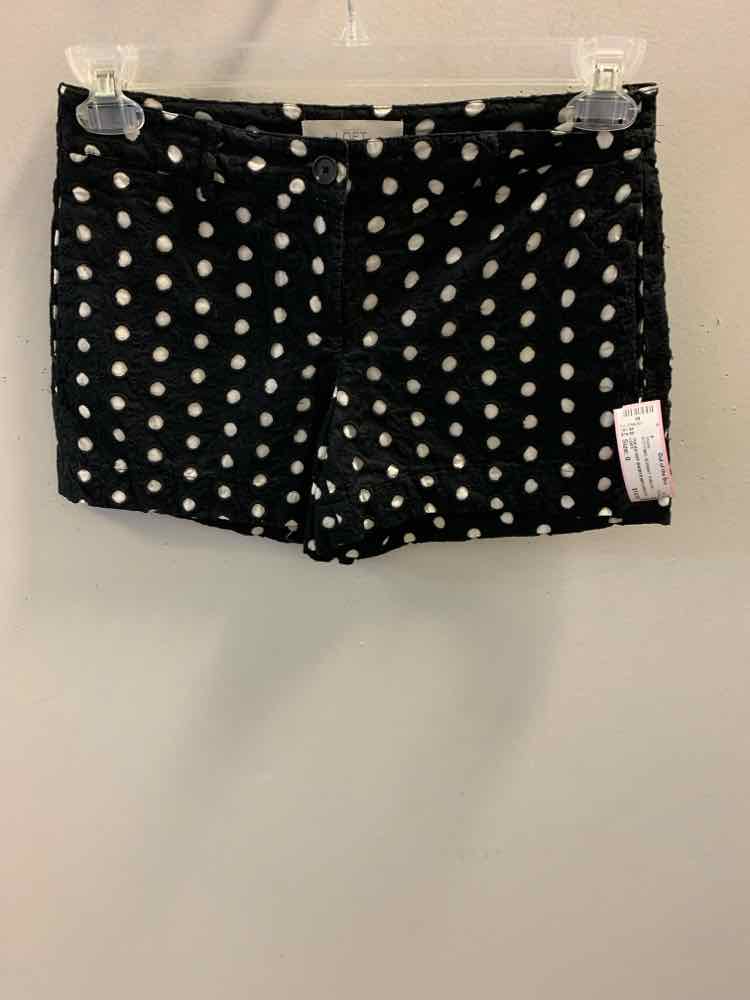 Size 0 LOFT BOTTOMS BLK/WHT Polka Dot Shorts