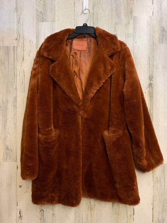 PRE-OWNED BLANKNYC JACKETS / COATS Size M RUST LONG SLEEVES Jacket/FAUX FUR W/PO