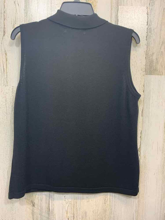 PRE-OWNED JONES NEW YORK Tops Size L Black SLEEVELESS TOP/W/ COLLAR