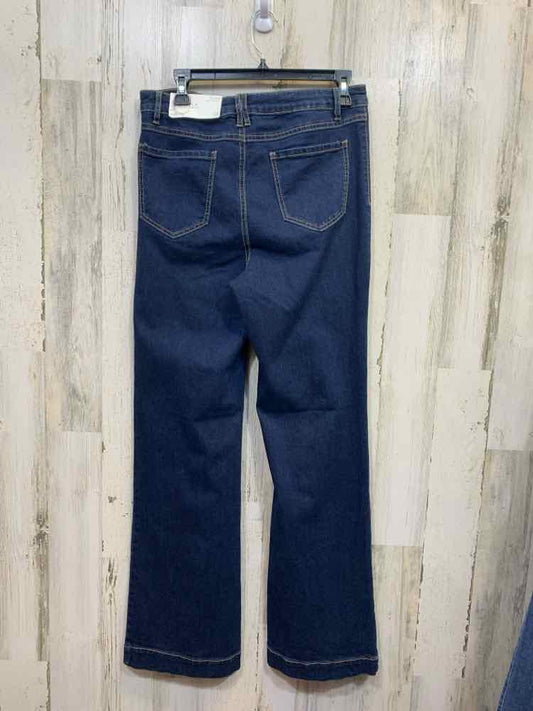 NWT Size 10 EST 1946 BOTTOMS Denim WIDE LEG Pants/FRONT BUTTON DETAIL