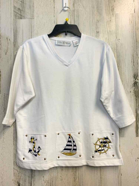 PRE-OWNED NEEDLE & THREADS Tops Size PM White LONG SLEEVES TOP