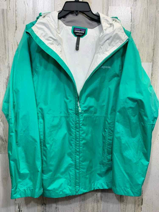PRE-OWNED Patagonia JACKETS / COATS Size L Green HOODIE Coat
