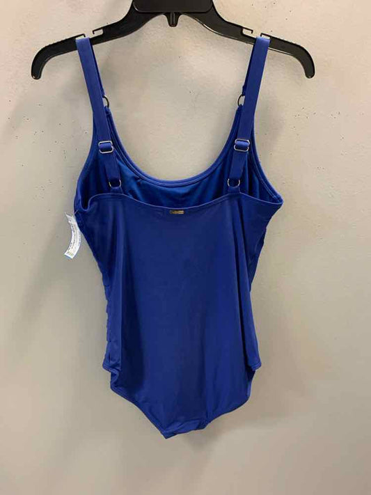 CALVIN KLEIN Swimwear Size 12 Royal Blue 1 PC Swimsuit