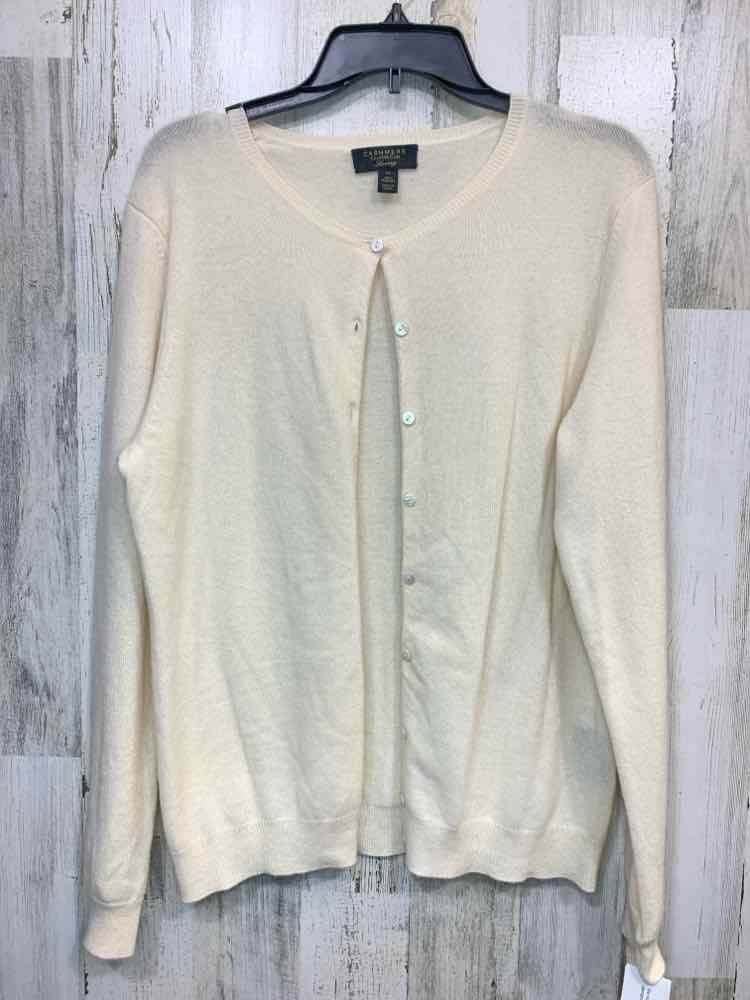 NWT CHARTER CLUB Size S JACKETS / COATS Cream Cashmere Solid LONGSLEEVE Cardigan