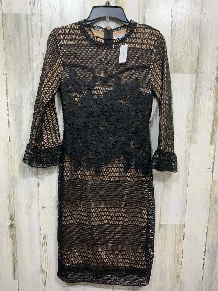 NWT POLYGRAM Dresses and Skirts Size S BLACK/NATURAL LONG SLEEVE Dress