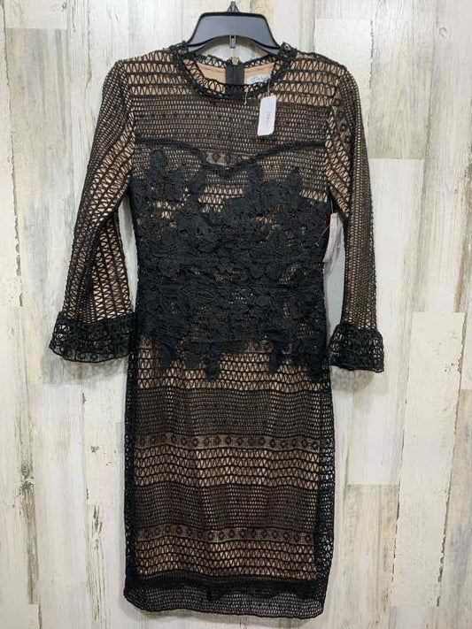 NWT POLYGRAM Dresses and Skirts Size S BLACK/NATURAL LONG SLEEVE Dress