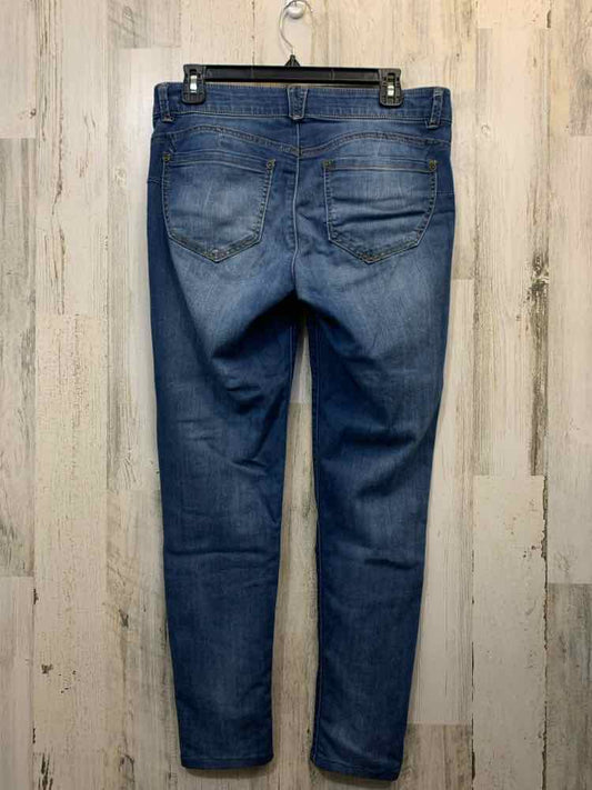 Size 8 DEMOCRACY BATH ASSESORIES Blue JEAN CAPRI SLIM LEG ELASTIC WASTE