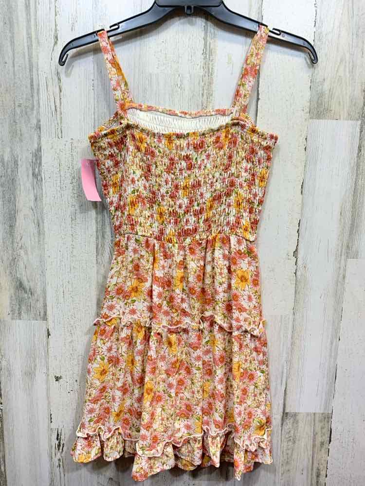 PRE-OWNED JESSICA SIMPSON Dresses and Skirts Size L CRM/PNK/ORNG Floral Dress
