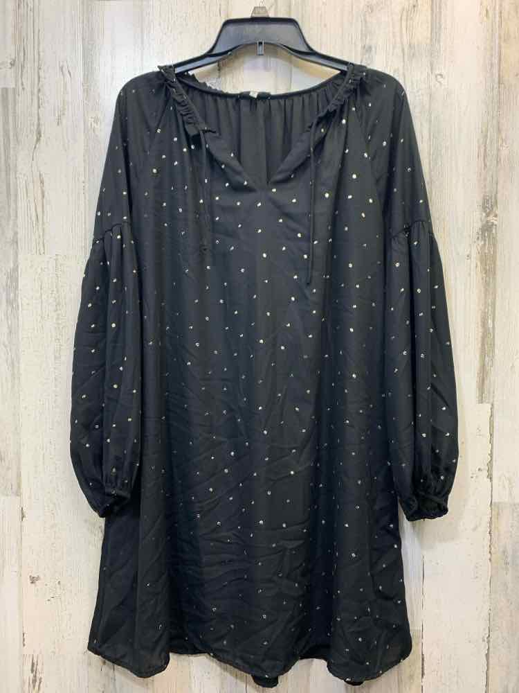JODIFL Dresses and Skirts Size M BLK/GOLD DOTS LONG SLEEVES Dress