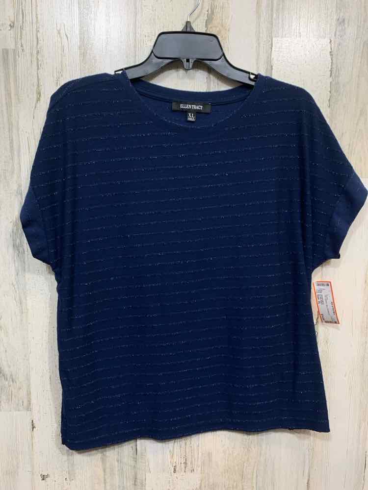 PRE-OWNED ELLEN TRACY Size XL Blue SPARKLES Blouse