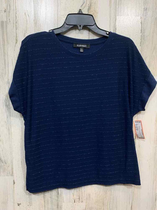 PRE-OWNED ELLEN TRACY Size XL Blue SPARKLES Blouse