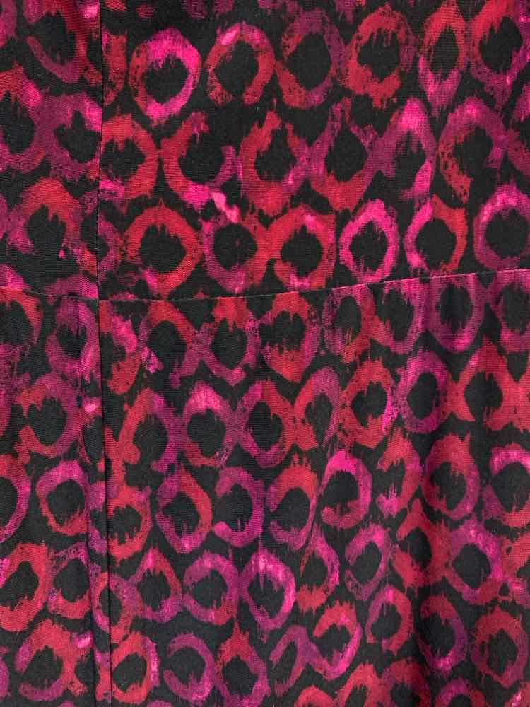 NWT Ralph Lauren Size 16 BLK/FUSCH SLEEVELESS/TWISTED FRONT/ ABSTRACT LEO DRESS