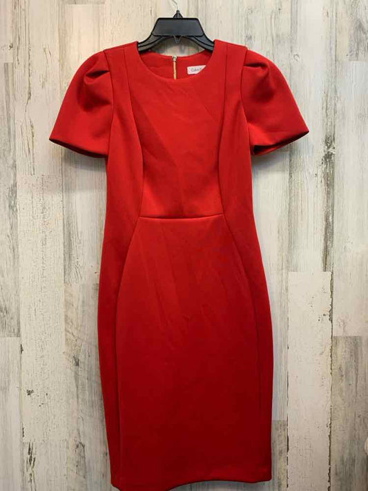 CALVIN KLEIN Dresses and Skirts Size 4 Red SHORT SLEEVES Dress
