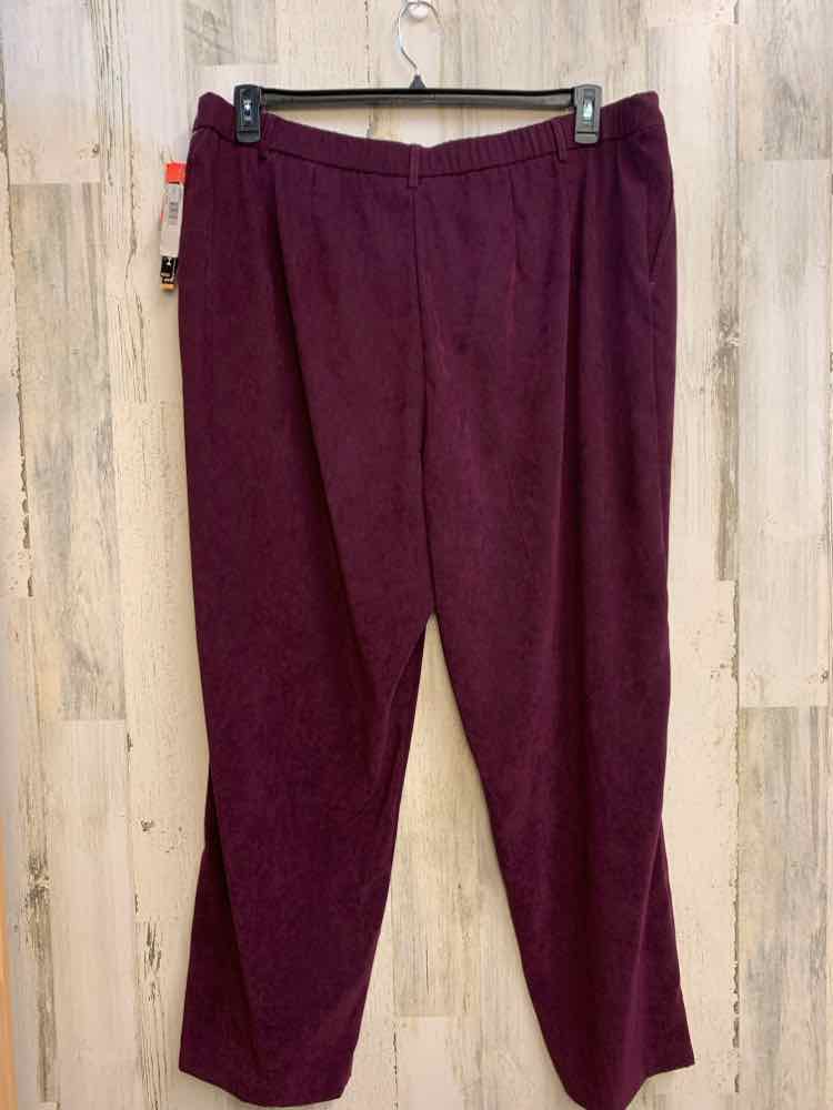 NWT Size 24W BRIGGS NEW YORK PLUS SIZES Plum STRAIGHT Pants