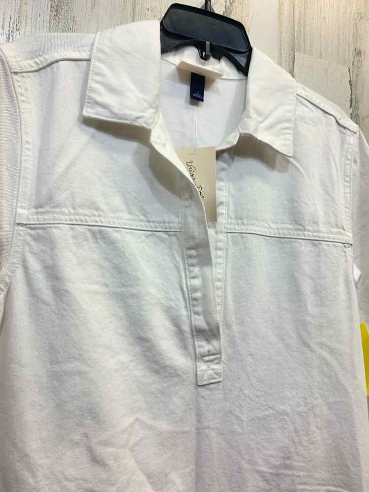 NWT Size S UNIVERSAL THREADS Tops White Denim Solid JUMPER Jumper