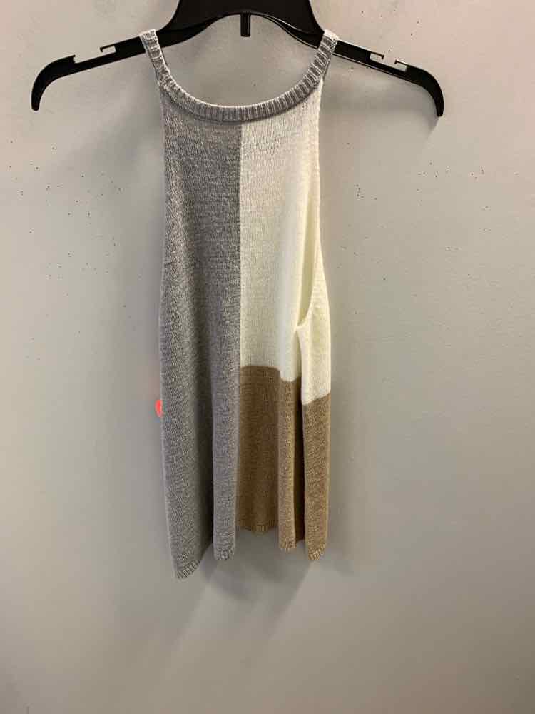 Tops Size M GRY/WHT/BGE SPAGHETTI STRAP TOP