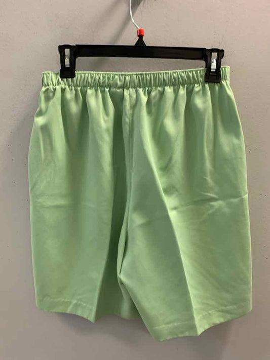 PRE-OWNED Size 10P KIM ROGERS BOTTOMS Lime Green Polyester Shorts
