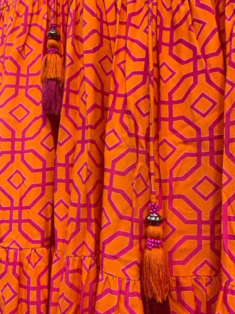 PRE-OWNED AVANTI Dresses and Skirts Size XL ORANGE/HOT PINK ABSTRACT Dress