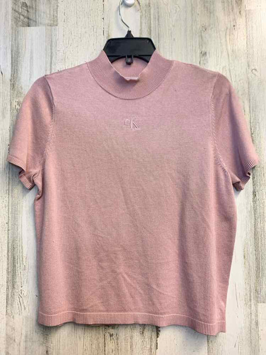 NWT CALVIN KLEIN Tops Size M Pink SWEATER Sweater/PINK W/ CK ON CHEST  MOCK TURT