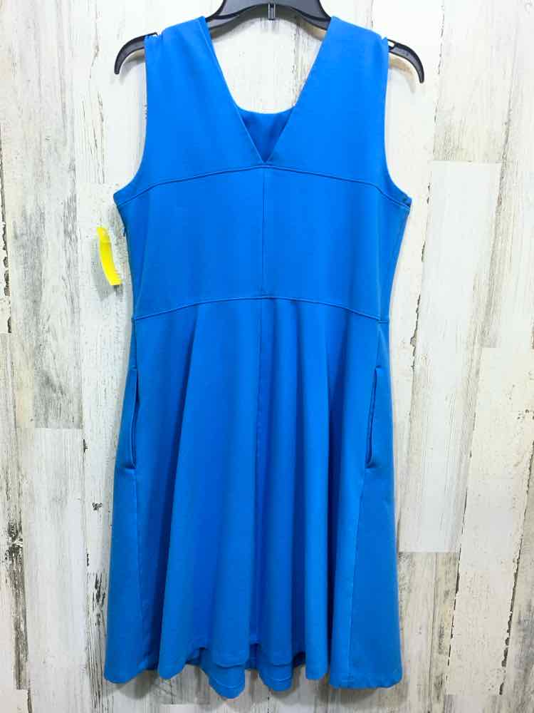 PRE-OWNED LANDS END Dresses and Skirts Size 14 Blue Solid SHEATH Dress