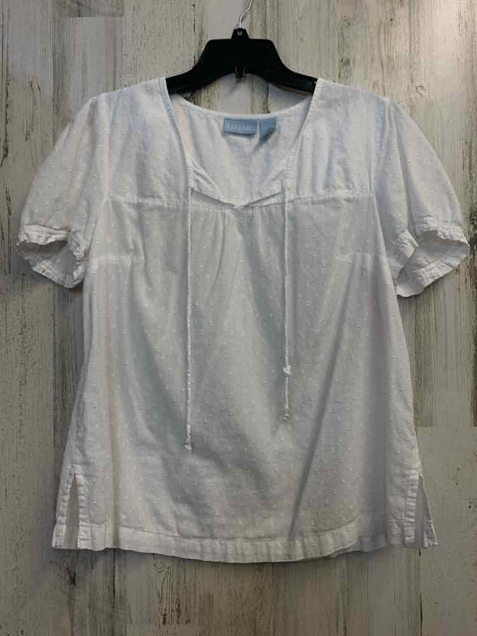liz & me Tops Size 00X White SWISS DOT SHORT SLEEVES TOP