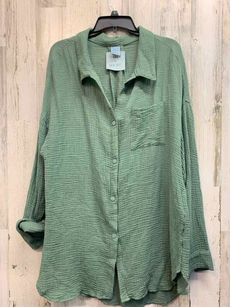 NWT SHADE & SHORE Tops Size L Green LONG SLEEVES Shirt