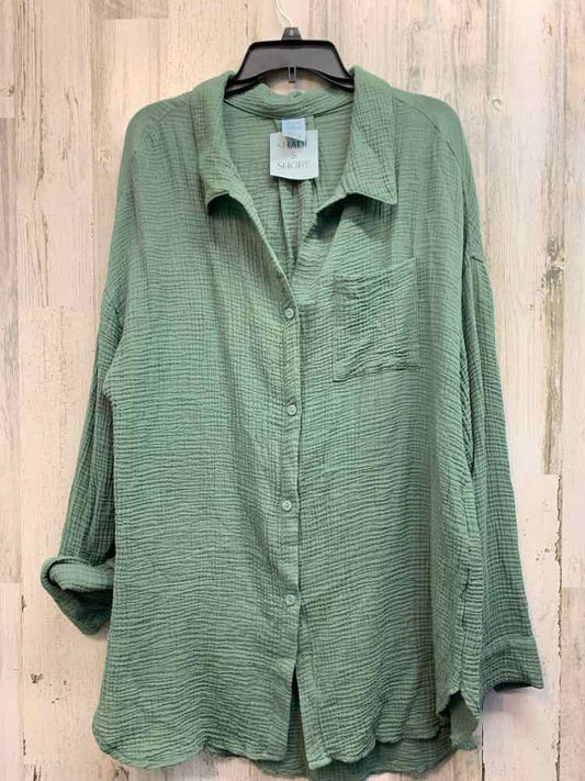 NWT SHADE & SHORE Tops Size L Green LONG SLEEVES Shirt