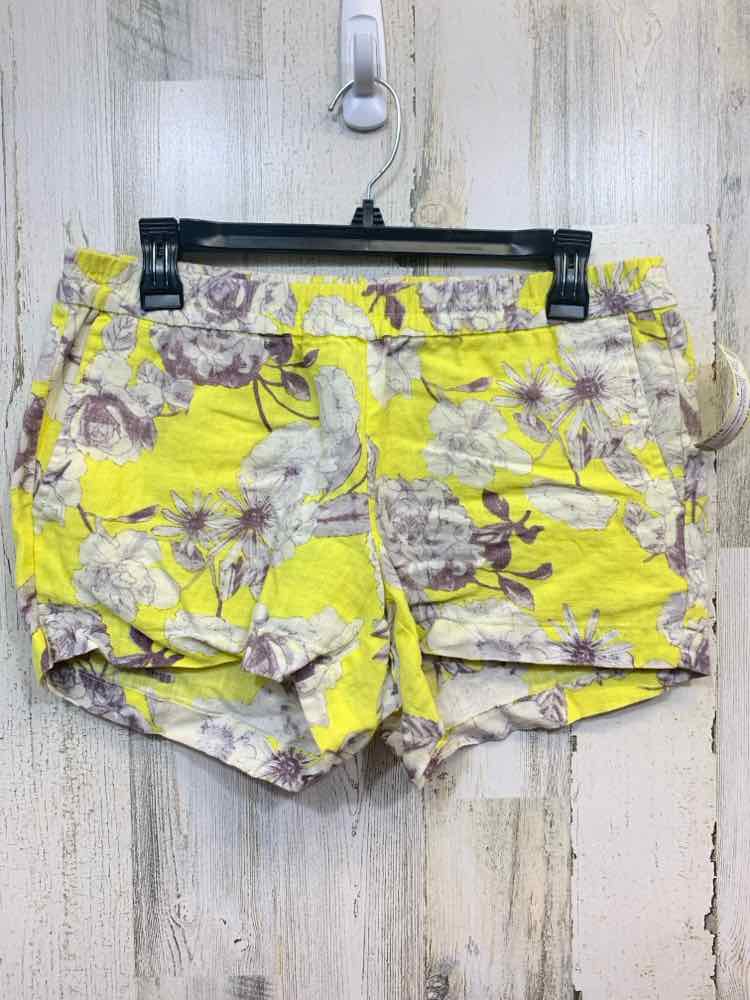 PRE-OWNED Size 4 KUT BOTTOMS yellow/wht Floral SHORTS Shorts/YELLOW/WHITE FLORAL