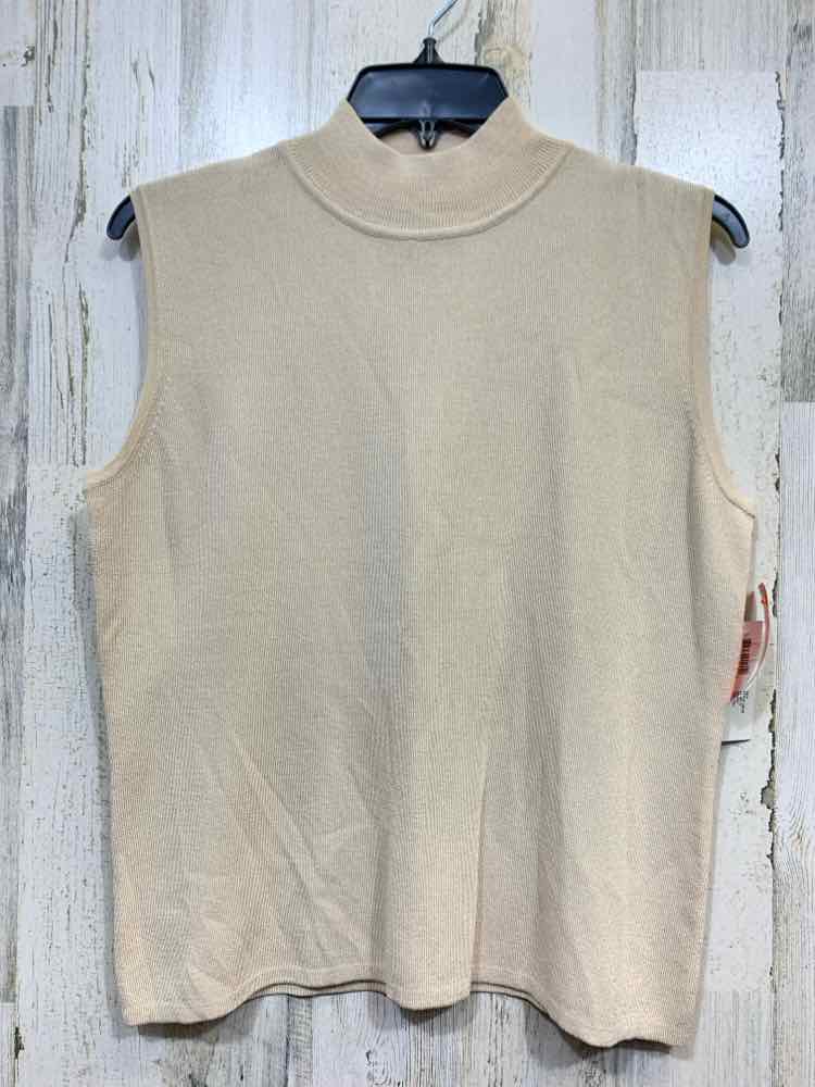 NWT GOODCLOTHES Tops Size L NUDE Solid SLEEVELESS Turtleneck