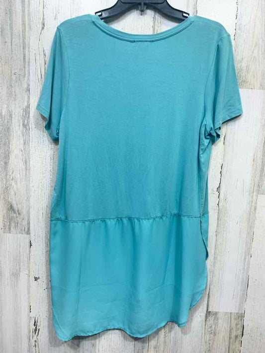 PRE-OWNED PREMISE Tops Size L Teal SHORT SLEEVES TOP