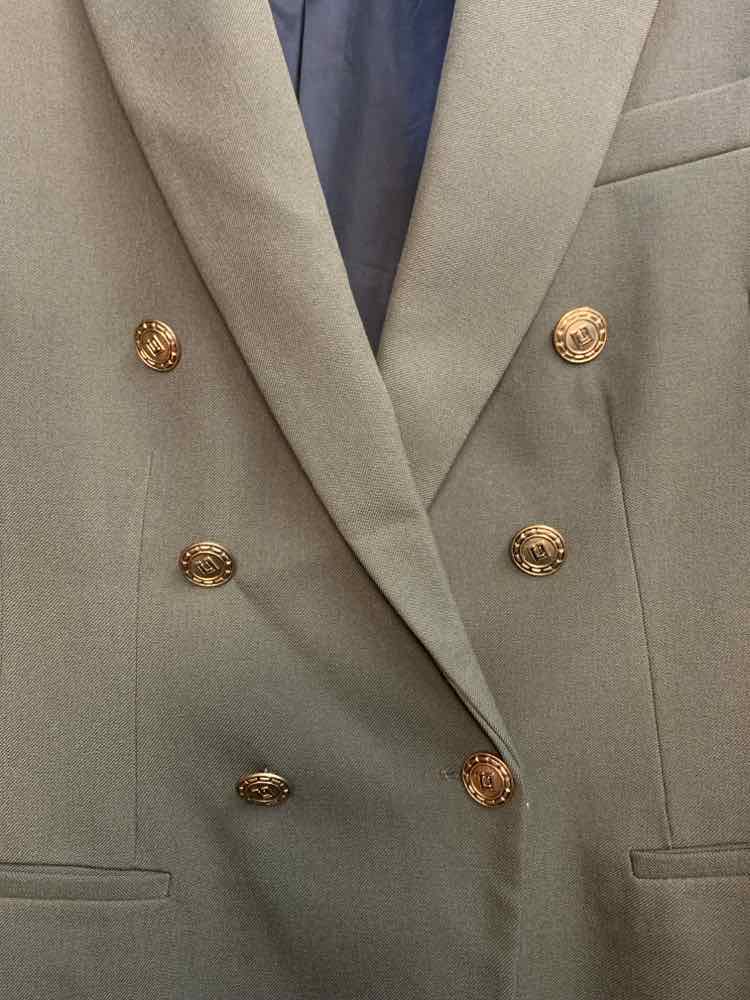 PRE-OWNED ZARA Tops Size XL Olive LONG SLEEVES Blazer/GOLD BUTTONS