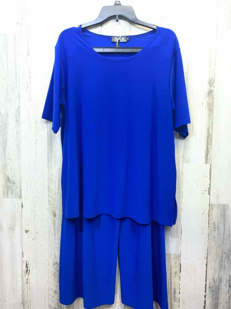 Size 14 SYMPLI BOTTOMS Royal Blue 2PC 2PC Ensemble