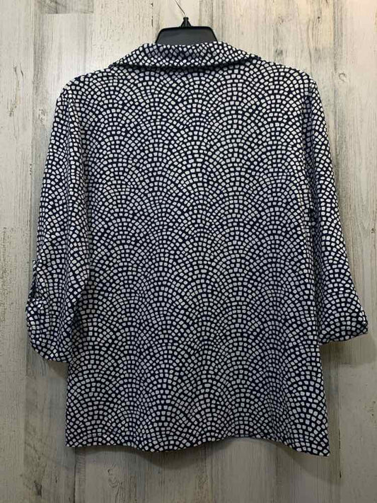 J.MCLAUGHLIN Tops Size S NAVY/WHT SPECKS 3/4 LENGTH Shirt