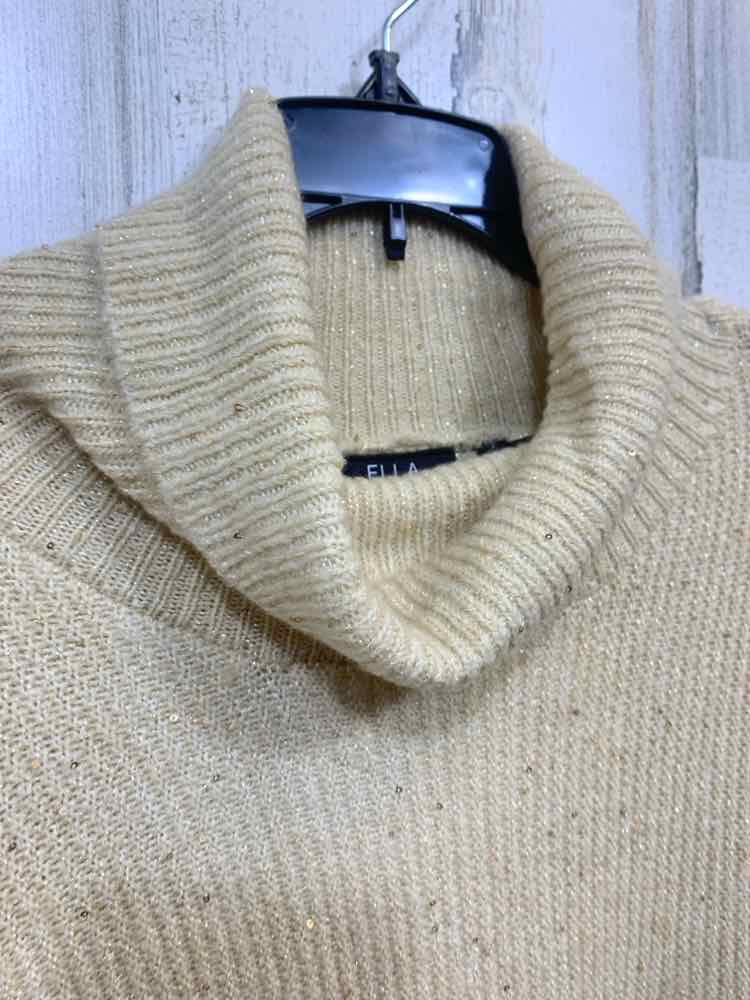 NWT RAFAELLA Size 3X PLUS SIZES Gold RIB SEQUIN KNIT BAT SLEEVES/COWL SWEATER